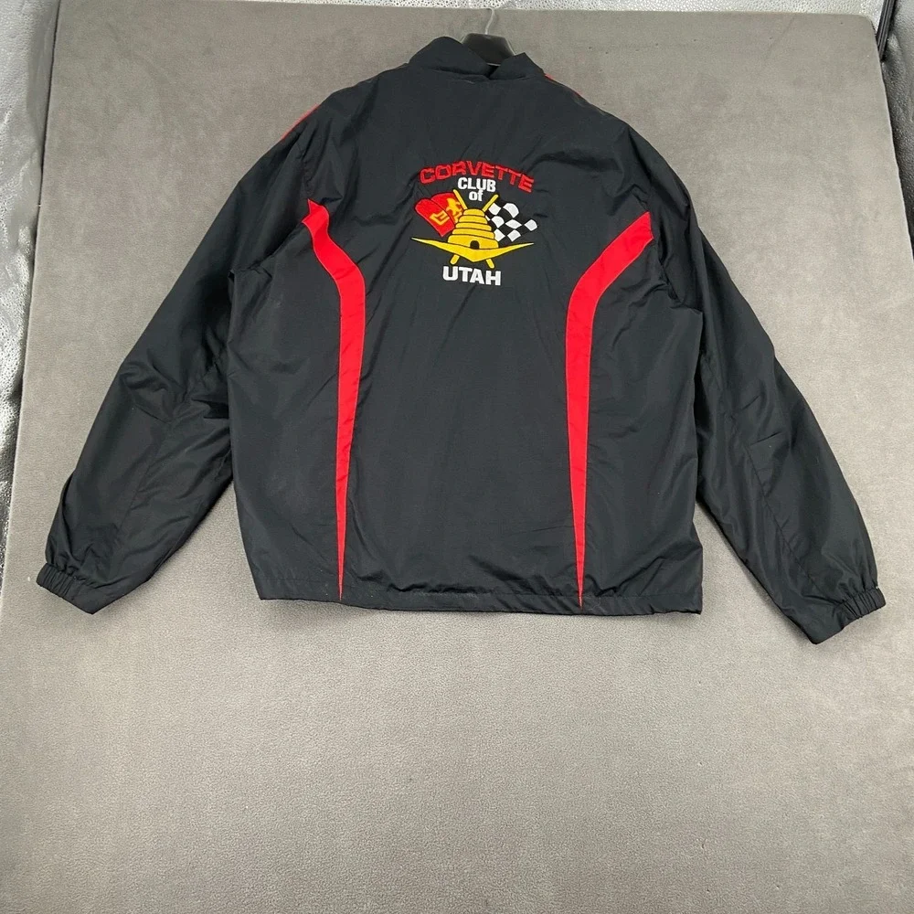 Sport Tek Corvette Club‎ Of Utah Jacket Mens XL Black Logo Brandon Full Zip